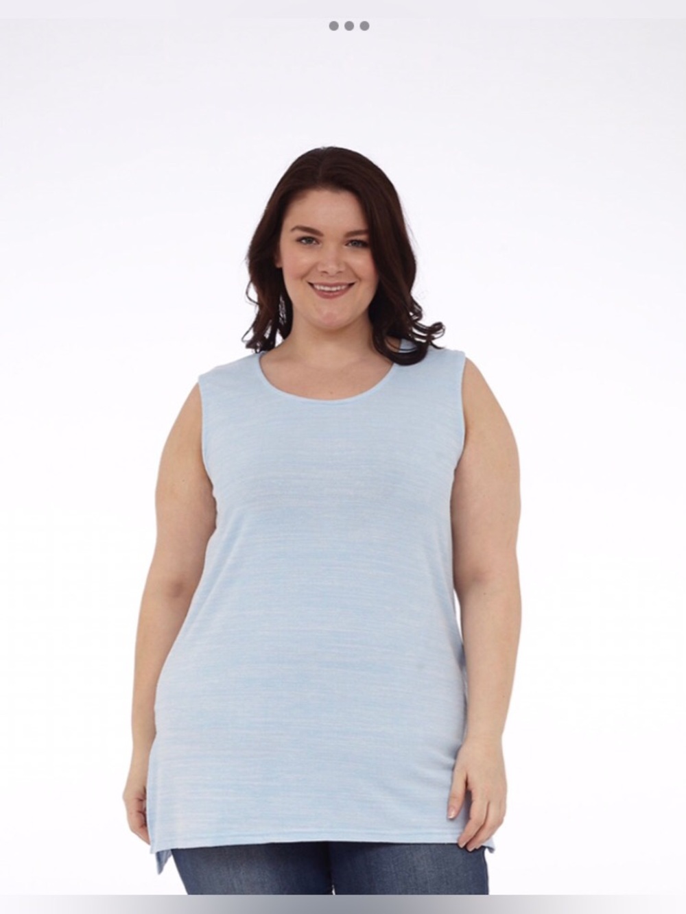 DKR Plus (Full Figure) Melange Tank Top with Side Slits